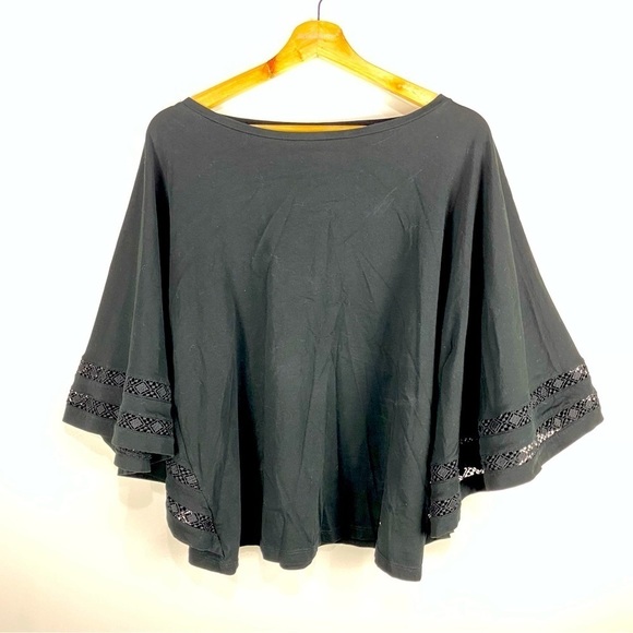 Lauren Ralph Lauren Flowy Lace Dolman Sleeve Poncho Blouse Shirt Top Medium - Picture 1 of 5